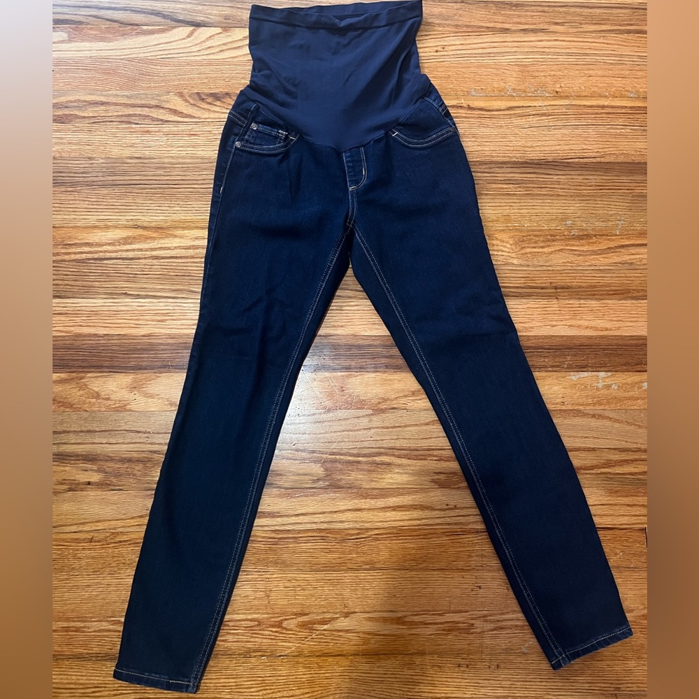 Dark wash skinny maternity jeans